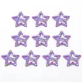 Set di 10 mollette per capelli BB a forma di stella viola con pois colorati per bimba - 3.2cm / Confezione da 10 / Viola Scuro a Pois