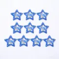 Set di 10 fermagli per capelli BB blu a forma di stella con pois colorati per donna - 3.2cm / Confezione da 10 / Blu Scuro a Pois