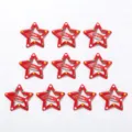 Set di 10 mollette per capelli a stella rossa con pois colorati - 3.2cm / Confezione da 10 / Rosso a Pois