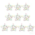 Set di 10 fermagli per capelli a stella bianchi con vivaci pois multicolori assortiti - 3.2cm / Confezione da 10 / Bianco a Pois
