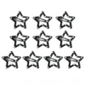 Set professionale di 10 mollette per capelli a stella nera con pois bianchi. - 3.2cm / Confezione da 10 / Nero a Pois