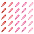Set mit 25 lebhaften Haarspangen in 5 Rosa- und Rottönen für Frauen und Mädchen - 25 Stück/Packung / Rot Serie