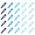 Set mit 25 blauen Ombré-Haarspangen in Tropfenform für Damenhaare und Styling-Zwecke. - 25 Stück/Packung / Blau-Serie