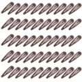 Set mit 50 dunkelbraunen Snap-Haarspangen in Wassertropfenform auf weißem Grund. - 50 Stück/Packung / Dunkelbraun