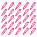 Set mit 25 leuchtend pinken tropfenförmigen Snap-Haarspangen für Damen und Mädchen Styling - 25 Stück/Packung / Hellrosarot