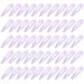 Set mit lavendelfarbenen Snap-Haarspangen in einfacher Wassertropfenform - 50 Stück/Packung / Taroviolett