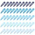 Set mit 50 blauen Haarspangen mit Farbverlauf von dunkel bis hellblau, Wassertropfenform - 50 Stück/Packung / Blau-Serie