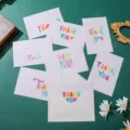 Set of 8 colorful creative thank you cards with white envelopes for business and gifts - Colorful Thank You Style (s577) / Set of 8 Sheets