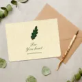 Juego de tarjetas de felicitación y sobres vintage con diseño de hoja verde y textura - Para Tu Corazón (561#-4)