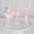 Set van drie elegante roze ballerina taarttoppers voor verjaardagsfeest decoraties - Roze Ballet Meisjes (3 Stuks)