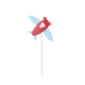 Topper per torta a forma di aereo in schiuma rossa e blu per compleanni bimbi - Aereo con Ali Blu
