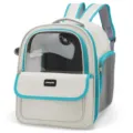 Sac à dos respirant pour animaux avec fenêtre transparente, idéal pour les voyages avec chats et chiens. - Vert