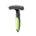 Professional pet undercoat rake and dematting comb for dogs and cats, ergonomic grip. - Pink Double-Row