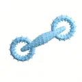 Blue spiked dog chew toy pet molar ring dumbbell interactive teething toy for puppy cleaning teeth - Blue