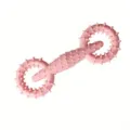 Pink pet chew toy for dogs and cats durable rubber teething toy with spike design for dental - Pink