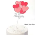 Silver glitter I love you heart balloon cake topper for romantic anniversary cakes - I LOVE YOU Style / Silver