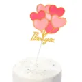 Romantic gold glitter I Love You heart balloon cake topper for Valentines Day decoration - I LOVE YOU Style / Gold