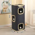 Grand arbre a chat vertical avec griffoir en sisal et peluche pour chat d'interieur cosy - Triple Couche