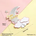 Glittery silver crescent moon and cloud cake topper with Happy Birthday gold script - Creative Layered Moon & Cloud - Pink