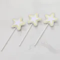 Decorazione per torta a forma di stella glitterata gialla e bianca per i bambini. - Stella Gialla a Strati - Confezione da 3 / Confezione da 3