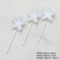 Set di tre decorazioni per torte a forma di stella glitterata blu e argento per feste - Stella Blu a Strati - Confezione da 3 / Confezione da 3