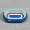 Lit griffoir ovale pour chat avec motif arc-en-ciel coloré et balle de jouet suspendue. - Modèle renforcé, emballage individuel / Style ciel étoilé ovale profond 2.0