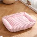Lit pour animal de compagnie en peluche rose, coussin douillet pour chat et chien. - XS-40X30 / Rose