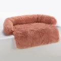 Lit de canapé pour animaux en peluche chaude d'hiver pour chiens et chats, tapis rose douillet. - Coins arrondis - Rose poudré - Lavable