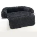Lit de canapé pour animal de compagnie en peluche gris foncé, panier chaud et duveteux chat chien. - S 95*80*15 / Coins arrondis - Gris foncé - Lavable