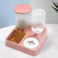 Distributeur de nourriture et d'eau automatique pour animaux double bol rose pratique. - 27*26*23 cm / Rose