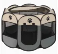 Parc Pliable pour Animal Beige Gris Tente Chien Chat 8 Côtés Maille Portable Maternité Chiot - M : 91*91*58 cm / Gris