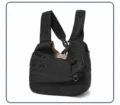 Sac à dos matelassé noir pour animal avec adorables oreilles d'ours, respirant pour chiens. - Noir
