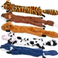Dog plush squeak toy set, long animal interactive chew toys for puppy teeth cleaning. - Mixed Colors