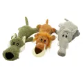 Pet plush squeaky toy variant, cute animal design interactive chew toy for dogs and cats. - Wolf, Elephant and Lion Set / Three-Piece Set / Multicolor