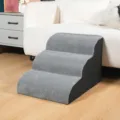 Escalier pour animaux à 3 marches grises, marches d'escalade en mousse antidérapante pour lit canapé. - Petit escalier à 4 marches pour animaux : 71*40*45 / Gris