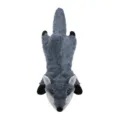 Grey wolf plush dog chew toy, durable interactive pet toy with squeaker for small dogs. - Gray