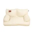 Lit canapé pour animaux en tissu technique imperméable avec dossier, beige, chiens et chats. - S : 50*40*20 cm / Canapé pour animaux en cuir ciré - Blanc cassé