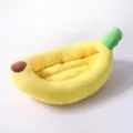 Lit pour animal de compagnie banane en peluche coussin chat chien doux nid creatif - Taille S: 50*30CM / Lit banane jaune