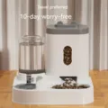 Distributeur automatique de croquettes et d'eau pour animaux variante blanc et gris - Combiné Distributeur d'Eau et de Nourriture / Gris