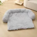 Lit de canapé pour animal de compagnie gris moelleux, panier chien chat pelucheux dhiver. - M 105*95*15 / Coins arrondis - gris clair - amovible et lavable