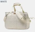Sac de transport matelassé blanc pour animaux de compagnie avec bandoulière nouveau style - Abricot