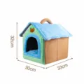 Maison pour animal chaud et douillet, villa semi-fermée pour chat avec un coussin doux. - S