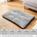 Tapis de lit pour chien rayé, canapé matelas respirant épais pour grands chiens, gris - XL; 120*95*7 cm / Gris