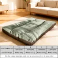 Grand lit pour chien rayé animal de compagnie coussin de sommeil épais et lavable - XL; 120*95*7 cm / Vert