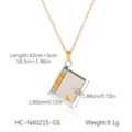 Zweifarbige Halskette aus Edelstahl mit buchförmigem Anhänger und Herz-Ausschnitt - Silberner Einband Goldener Buchrücken Buchstil (HC-N40215-GS)
