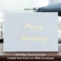 Elegant gold foil Happy Birthday card, size 9.5x7cm after folding, includes envelope - 371# Bronzing Blessing Style (371#) / 9.5x7cm Folded (With Envelope)