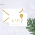 Goldfolie Grusskarte mit Umschlag Smiley Gesicht Design Geschenkkarte Variante SKU - Lächeln Gesicht / Inklusive Umschlag