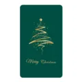 Elegante tarjeta de felicitación navideña verde oscuro con un árbol dorado estilizado. - Estilo Árbol de Navidad (423#)