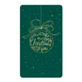 Elegante tarjeta de Navidad verde con diseño de adorno en pan de oro y mensaje festivo. - Estilo Bola de Navidad (423#)