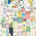 Collage of 72 inspirational lunchbox cards with motivational English quotes and designs - Inspirational Cards (s769) / 72个装